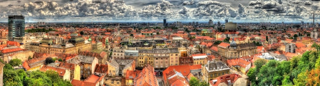 Panorama van de stad Zagreb in Kroatië