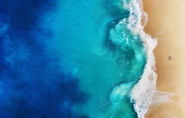 Panorama van een kust als achtergrond van bovenaanzicht Turquoise water achtergrond van bovenaanzicht Zomer zeegezicht vanuit de lucht Nusa Penida eiland Indonesië Reizen afbeelding