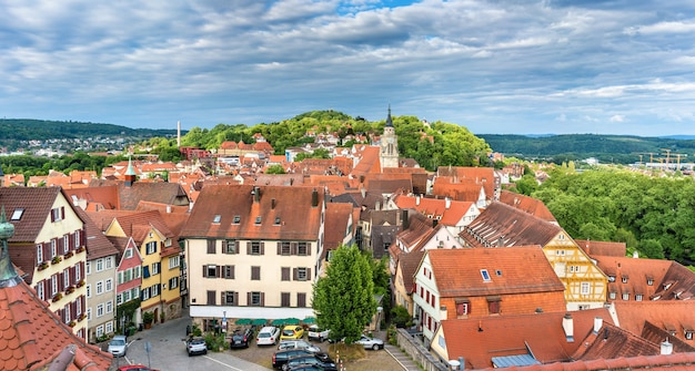 Panorama van het historische centrum van Tübingen - Baden Wurttemberg, Duitsland.