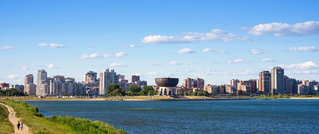 Panorama van Kazan in de zomer Tatarstan Rusland