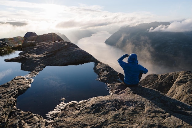 Panorama van Lysefjord Noorwegen