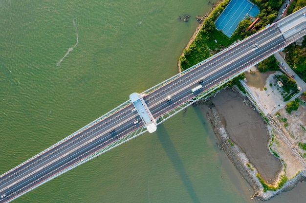 Panorama van Shantou Bay Bridge Shantou City