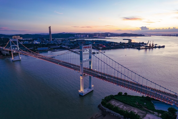 Panorama van Shantou Bay Bridge Shantou City