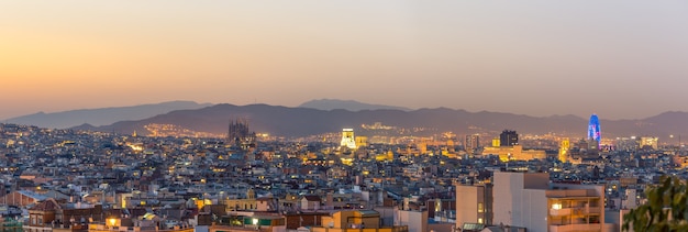 Panorama view of barcelona city 