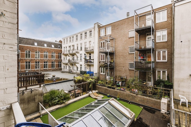 Panorama view of brick houses