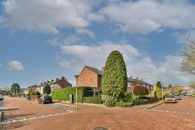 Panorama view of brick houses