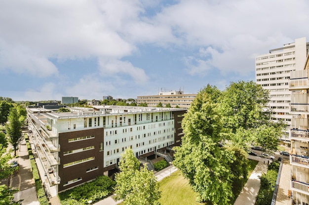 Panorama view of brick houses