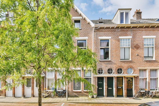 Panorama view of brick houses