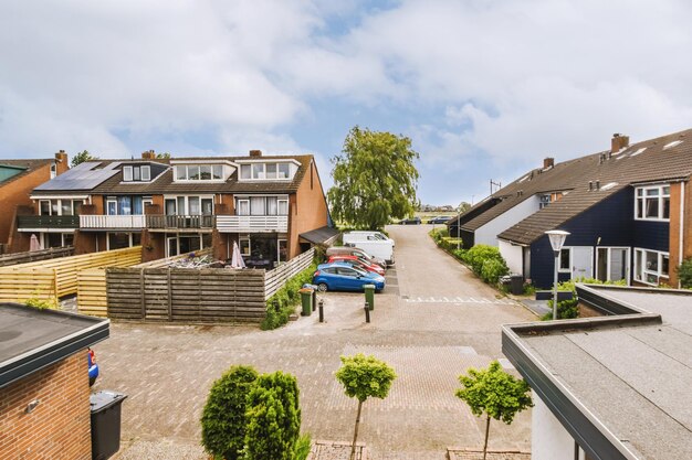 Panorama view of brick houses