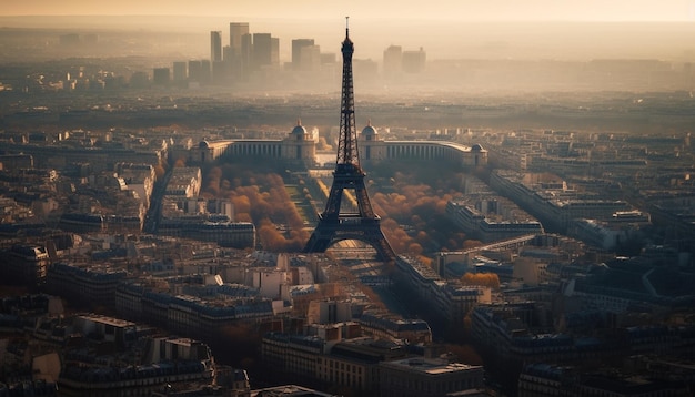 panorama view from eiffel tower generative AI