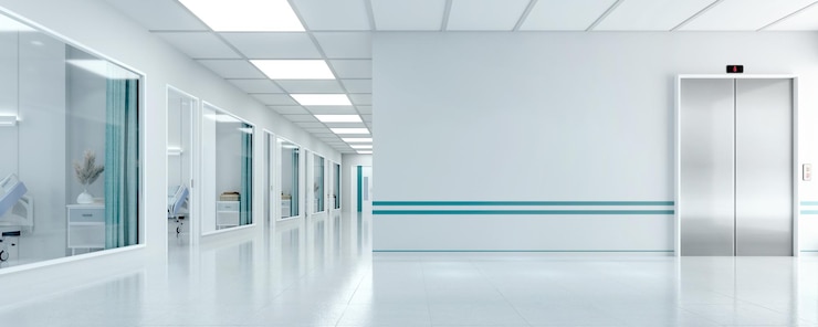 Photo panorama view of hospital interior