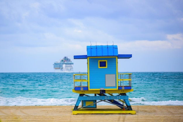 Panorama view of Miami South Beach Florida USA Travel location ocean concept