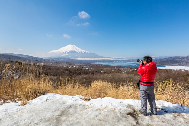 Panorama view point Fujisan Yamanaka Lake