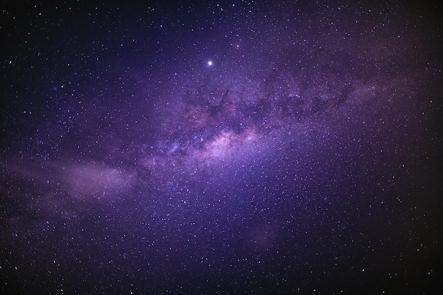 Panorama view universe space shot of milky way galaxy stars on\
a night sky background milky way