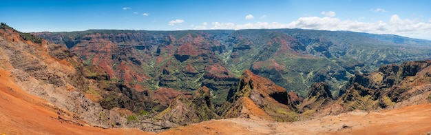 Photo panorama of waimea canyon on kauai