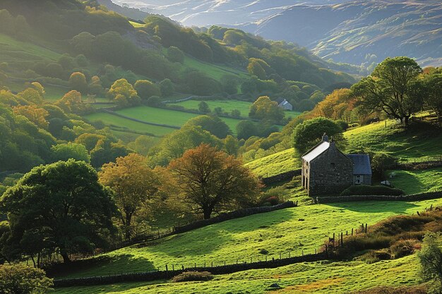 Панорама сельской местности Уэльса