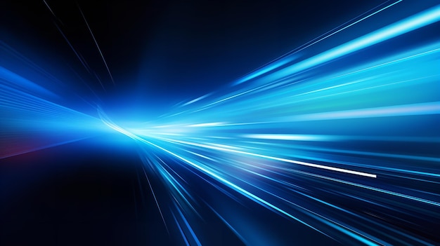 Панорамный абстрактный фон, освещенный синими неоновыми прожекторами