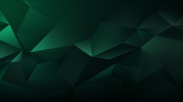Photo panoramic abstract dark green background banner with 3d geometric triangular gradient texture