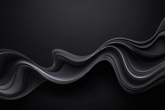 Photo panoramic abstract fluid wave curve banner with a dark background