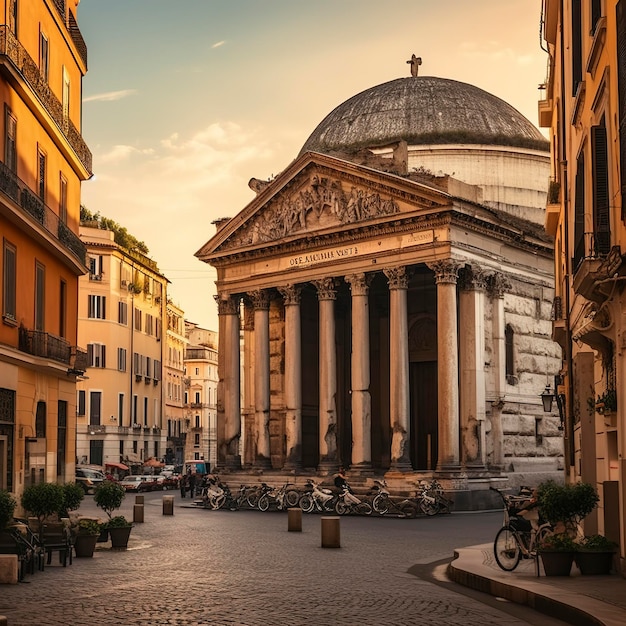 Santa Maria della Salute church Veneto Italy가 있는 베니스의 탁 트인 공중 도시 경관은 인공 지능을 생성합니다.