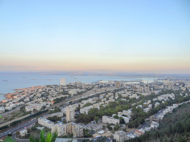 Panoramic aerial view of the city of Haifa Israel