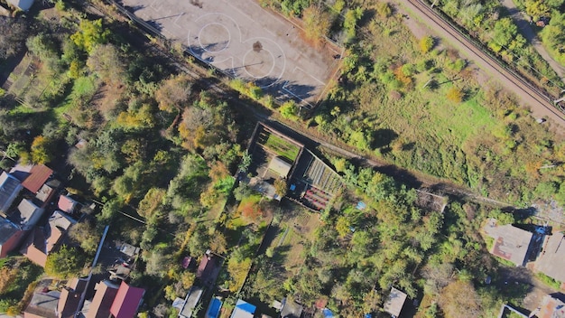 Panoramic aerial view of historic city uzhhorod in a beautiful summer day transcarpathia ukraine eur