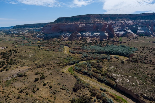 Panoramic aerial view a scene of Canyon Arizona USA with mountain desert landscape travel activities in landmark