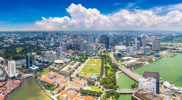 Panoramic aerial view of Singapore