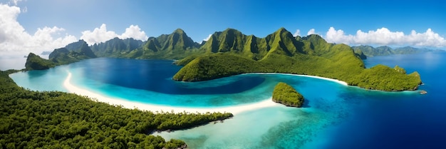 Photo panoramic aerial view of tropical islands