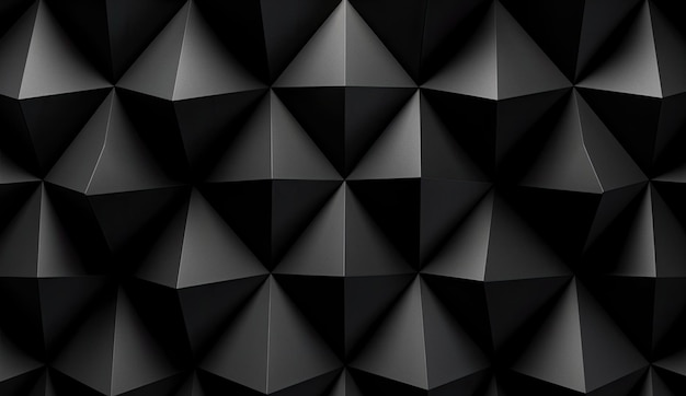 Panoramic black triangles mosaic background futuristic style