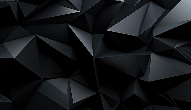 Panoramic black triangles mosaic background futuristic style