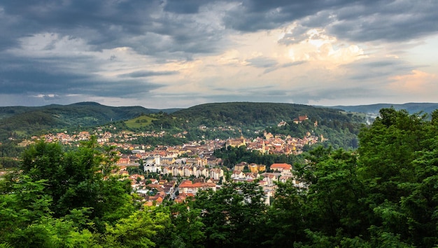 Panoramic cityscape of Sighisoara