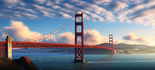 Panoramic of the Golden Gate Bridge San Francisco