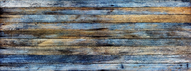 Photo panoramic grunge background of old wooden planks