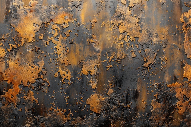 Panoramic grunge rusted metal texture with oxidized background