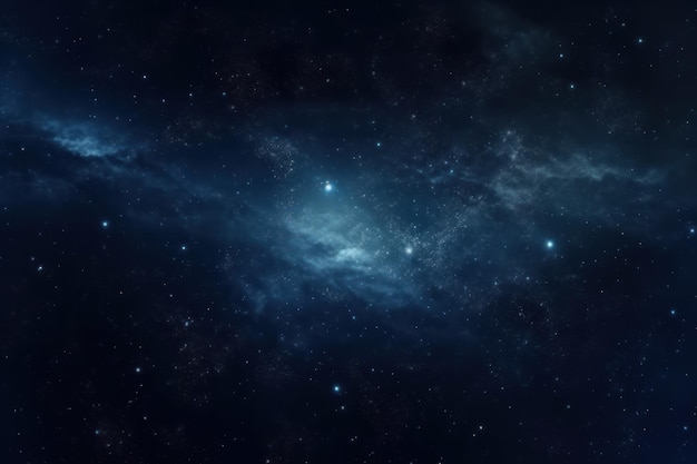 Panoramic Indigo Starry Sky in Deep Space Generative AI