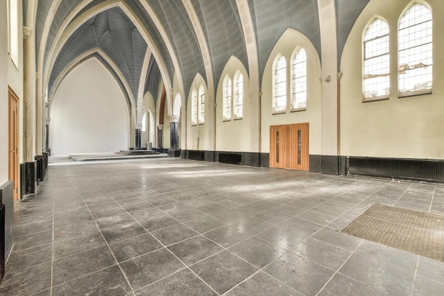 Panoramic interior view of the city church