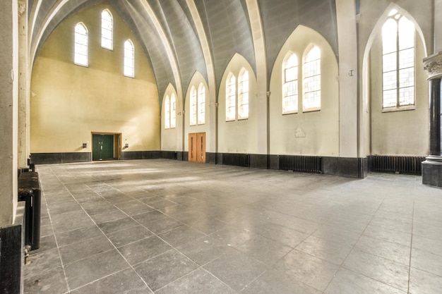 Panoramic interior view of the city church