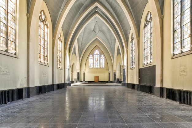 Panoramic interior view of the city church