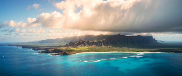 写真 パノラマ風景 ハワイの島々