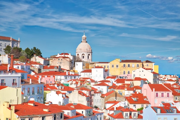 Panoramic lisbon skyline in portugal