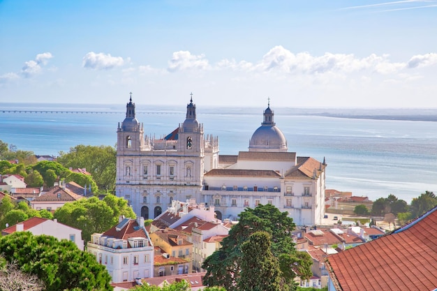 Panoramic lisbon skyline in portugal