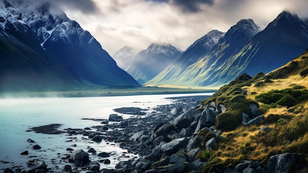 Panoramic Majesty New Zealand's South Island Coastline