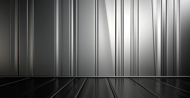Foto immagine generata dall'ai con sfondo d'acciaio e argento a consistenza metallica panoramica