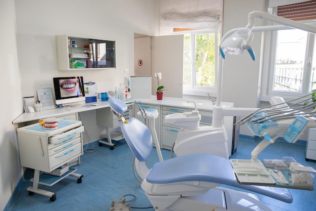 panoramic photo of a dental office with all the work tools