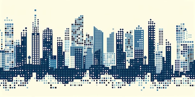panoramic picture of skyscrapers the skyline of a big city