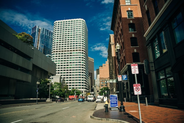 Photo panoramic picturesque financial downtown city view of boston usa sep 2th 2023