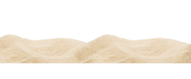 Panoramic pile sand dune isolated on white