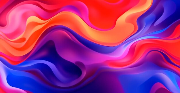 Panoramic rainbow background colorful waves curved lines ai generated image