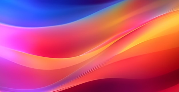 Panoramic rainbow background colorful waves curved lines AI generated image